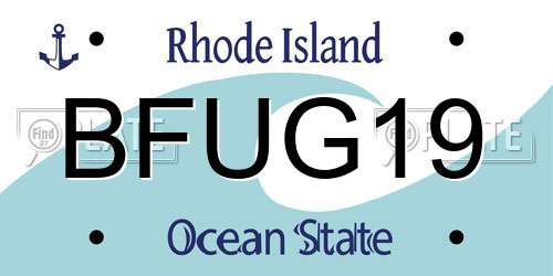 BFUG19 Rhode Island License Plate