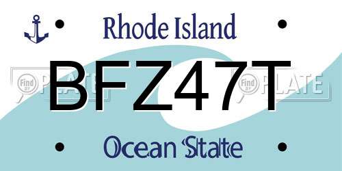 BFZ47T Rhode Island License Plate