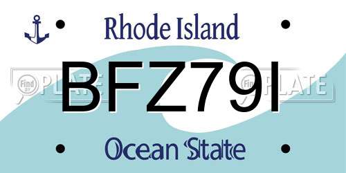 BFZ79I Rhode Island License Plate