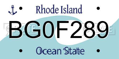 BG0F289 Rhode Island License Plate