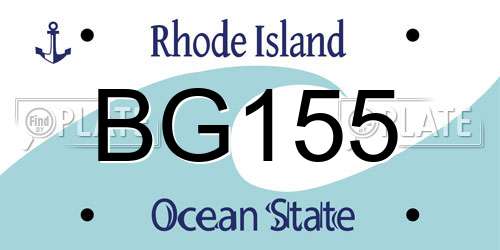 BG155 Rhode Island License Plate
