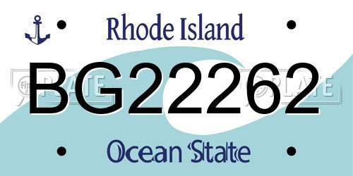 BG22262 Rhode Island License Plate