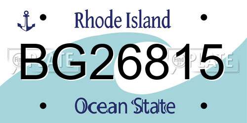 BG26815 Rhode Island License Plate