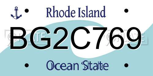 BG2C769 Rhode Island License Plate