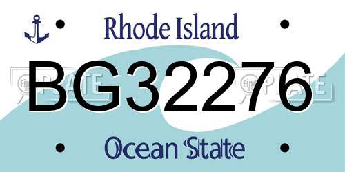 BG32276 Rhode Island License Plate
