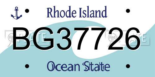 BG37726 Rhode Island License Plate