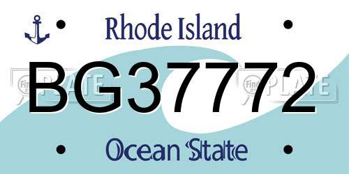 BG37772 Rhode Island License Plate