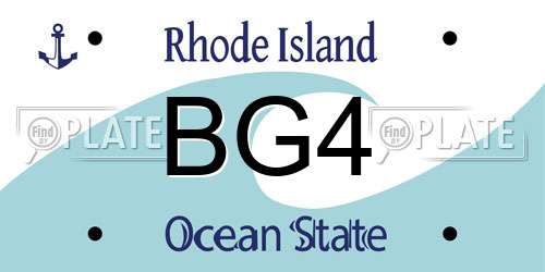 BG4 Rhode Island License Plate