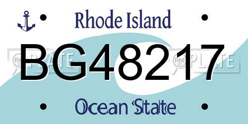 BG48217 Rhode Island License Plate
