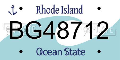 BG48712 Rhode Island License Plate