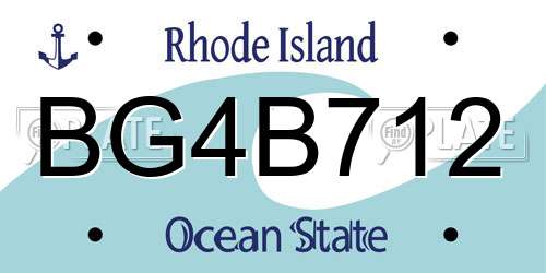BG4B712 Rhode Island License Plate