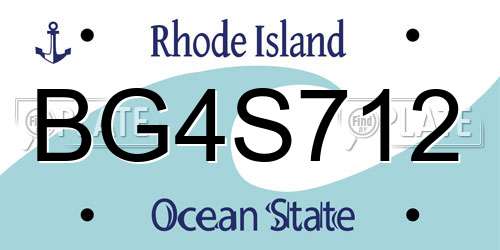 BG4S712 Rhode Island License Plate