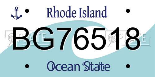 BG76518 Rhode Island License Plate