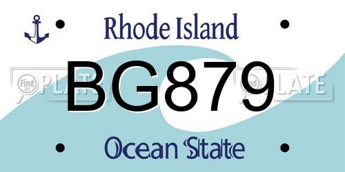 BG879 Rhode Island License Plate