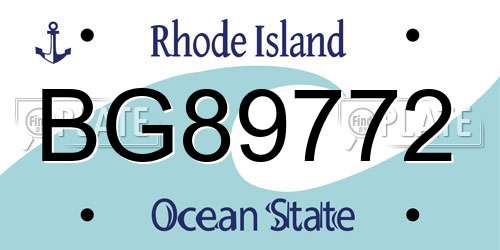 BG89772 Rhode Island License Plate