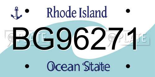 BG96271 Rhode Island License Plate