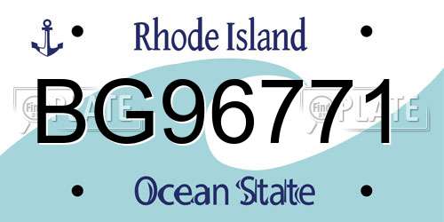 BG96771 Rhode Island License Plate