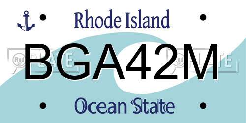 BGA42M Rhode Island License Plate