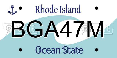 BGA47M Rhode Island License Plate