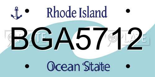 BGA5712 Rhode Island License Plate
