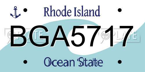 BGA5717 Rhode Island License Plate