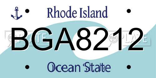 BGA8212 Rhode Island License Plate