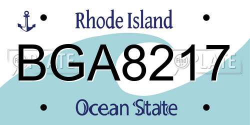 BGA8217 Rhode Island License Plate