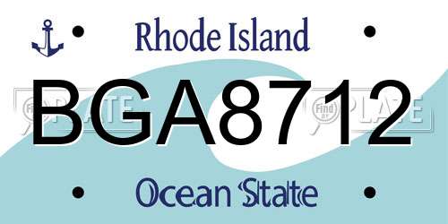 BGA8712 Rhode Island License Plate