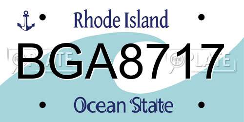 BGA8717 Rhode Island License Plate