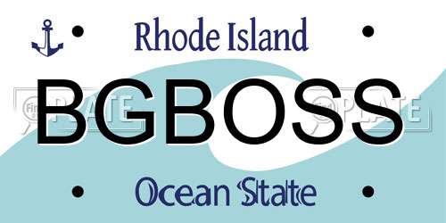 BGBOSS Rhode Island License Plate