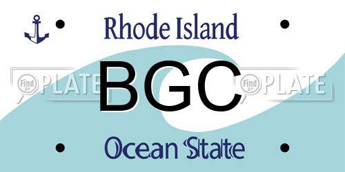 BGC Rhode Island License Plate