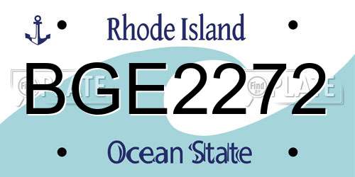 BGE2272 Rhode Island License Plate