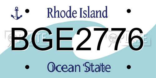 BGE2776 Rhode Island License Plate