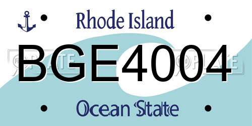 BGE4004 Rhode Island License Plate