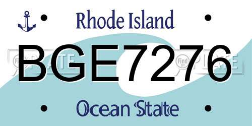 BGE7276 Rhode Island License Plate