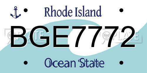 BGE7772 Rhode Island License Plate