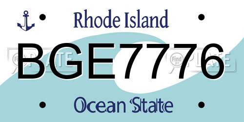 BGE7776 Rhode Island License Plate