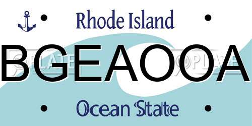 BGEAOOA Rhode Island License Plate