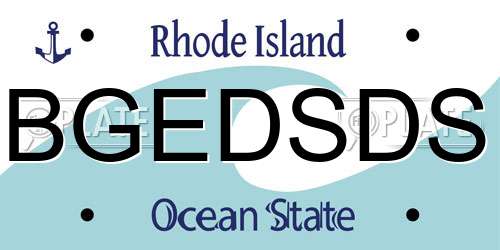 BGEDSDS Rhode Island License Plate