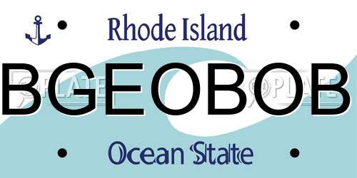 BGEOBOB Rhode Island License Plate