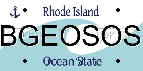 BGEOSOS Rhode Island License Plate