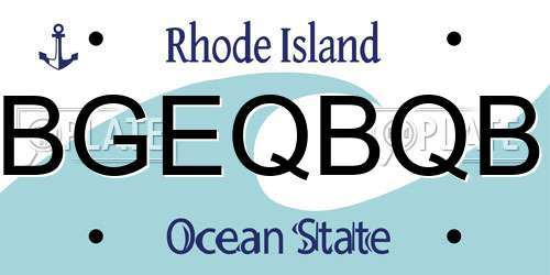 BGEQBQB Rhode Island License Plate