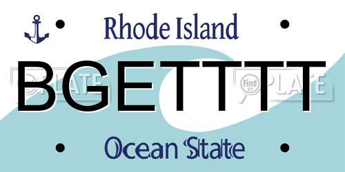 BGETTTT Rhode Island License Plate
