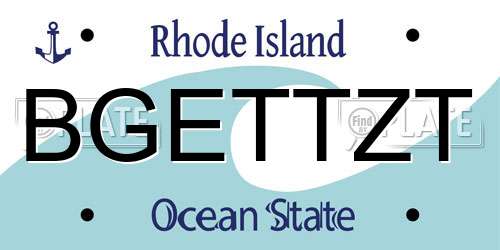 BGETTZT Rhode Island License Plate