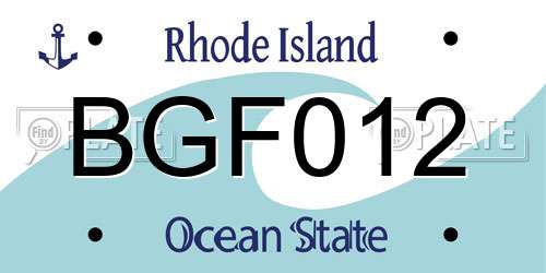 BGF012 Rhode Island License Plate