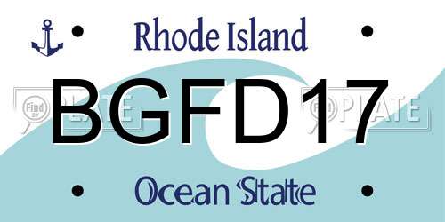 BGFD17 Rhode Island License Plate