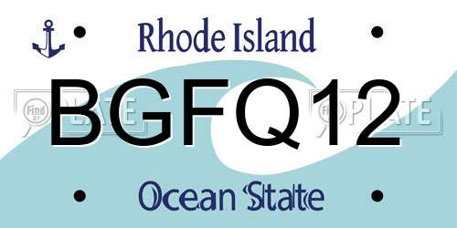 BGFQ12 Rhode Island License Plate