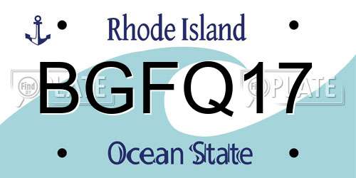 BGFQ17 Rhode Island License Plate