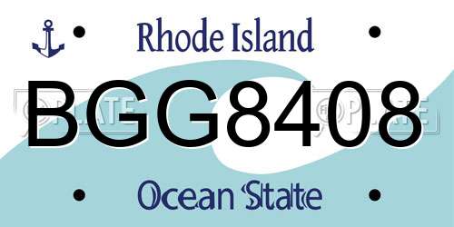 BGG8408 Rhode Island License Plate