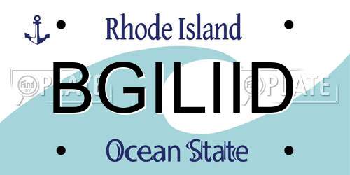 BGILIID Rhode Island License Plate